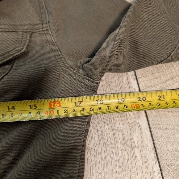 Charter Club Olive Green Cotton Stretch Denim Jacket Utility Chic Size S - Picture 9 of 11